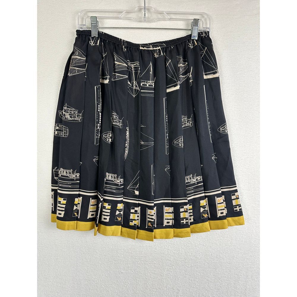 Worth Skirt Women's 10 Vintage Boat Print
